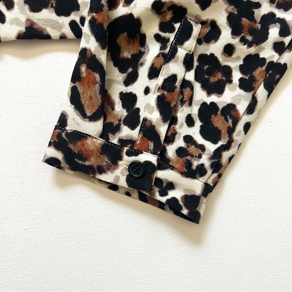 Rachel Roy Leopard Blouse Jacket Shirt Top Cropped NWT Brown Size Extra Large XL - Picture 4 of 11